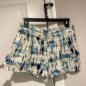 UO Ecoté blue tie dyed flowy shorts